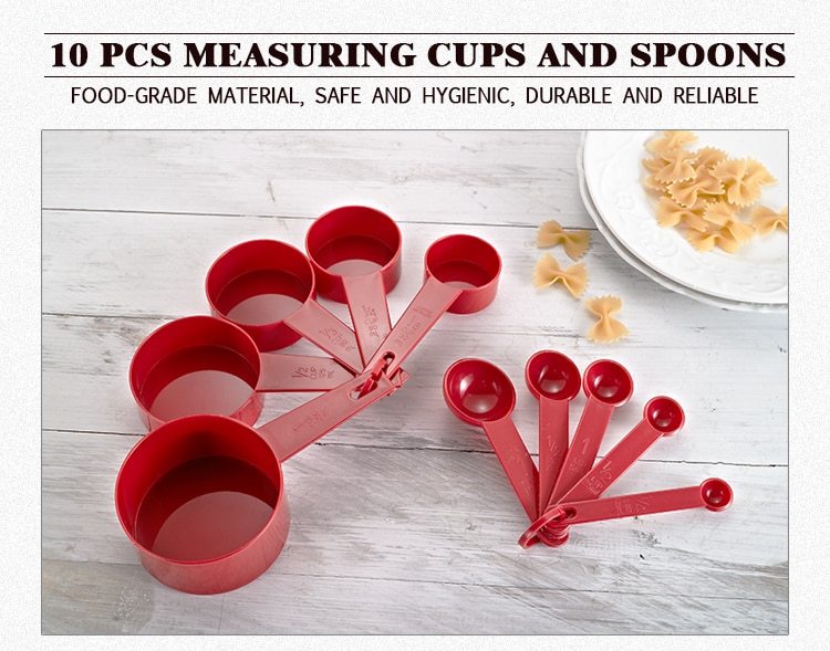 Plastic 10 pc Measuring Cups