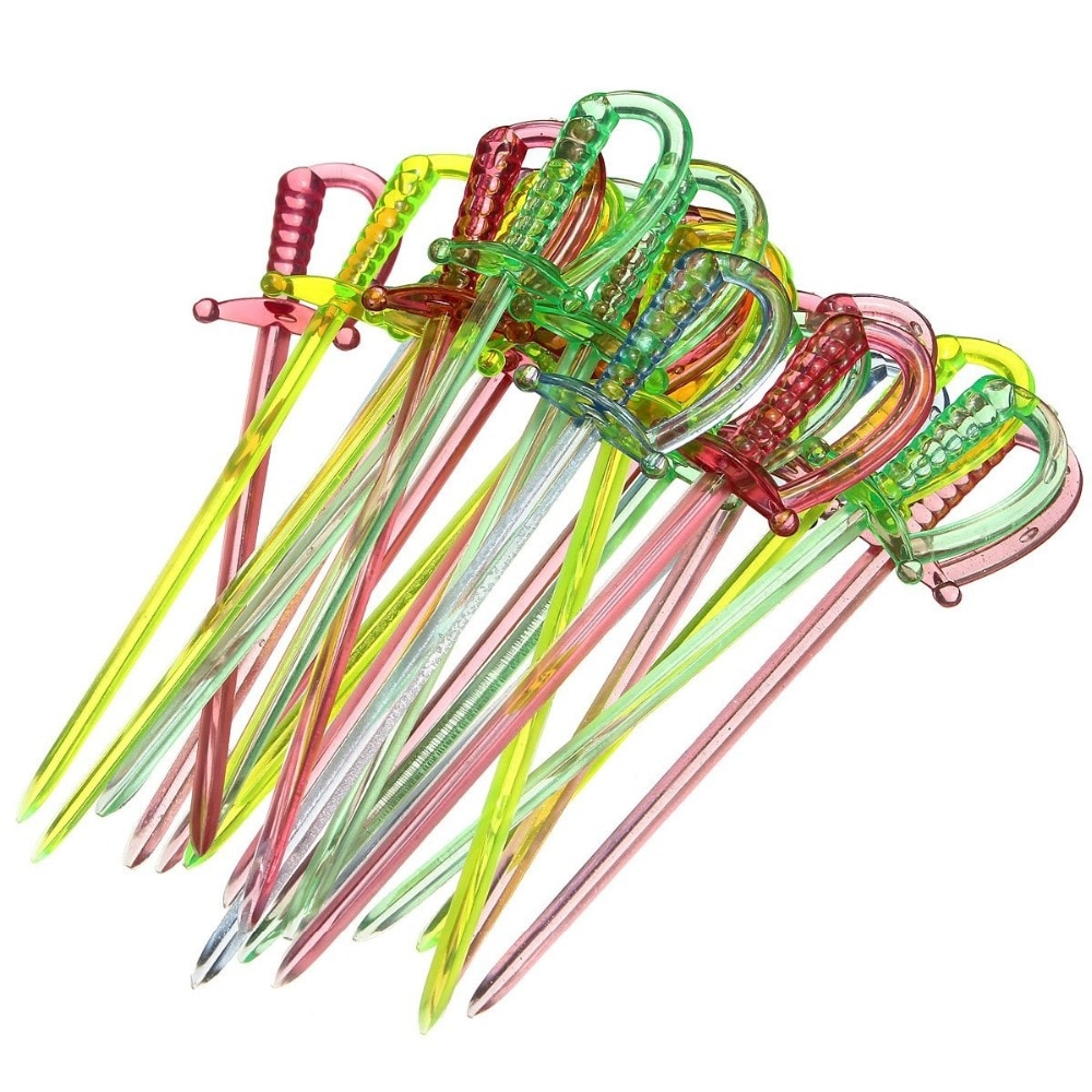 100pc Mixed Colour Plastic Swords