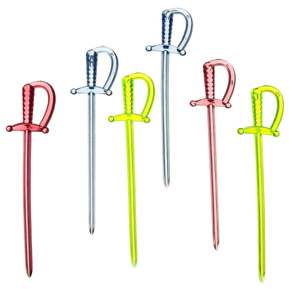 100pc Mixed Colour Plastic Swords