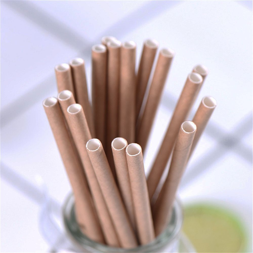 50pcs/set Disposable Paper Straws for Baby Shower Wedding Party Birthday Party Decoration Supplies Vintage Drinking Straws