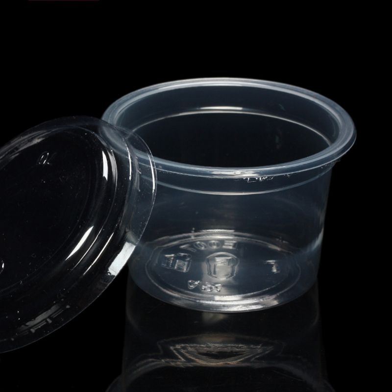 50Pcs Disposable Cups Set Of 120ml Sauce Container Pot Jello Shot Cup Slime Storage With Lid For Ketchup 37MF