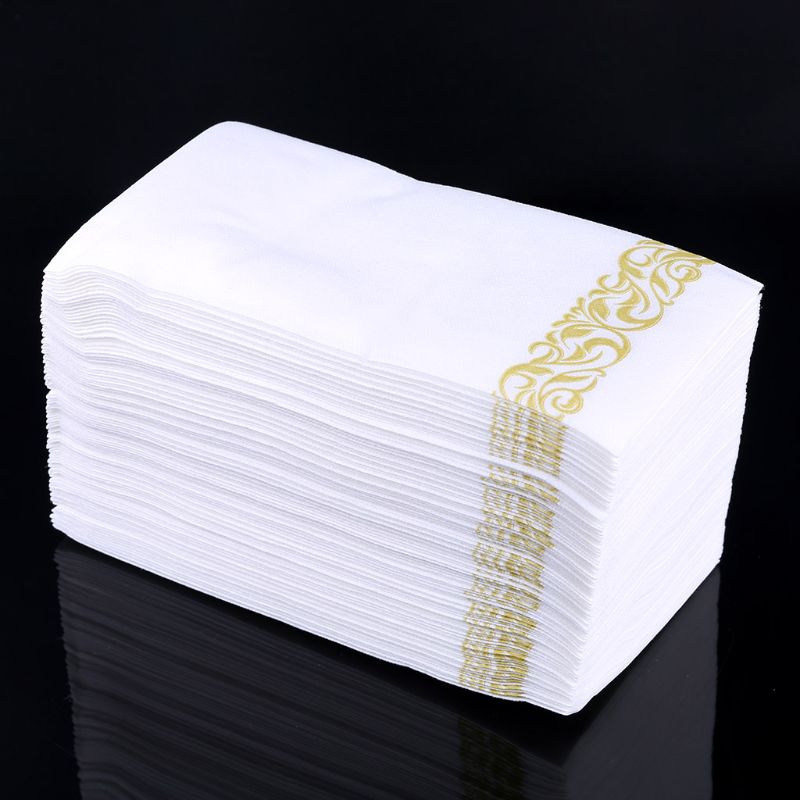 Disposable Hand Towels & Decorative Bathroom Napkins | Soft and Absorbent Linen-Feel Paper Guest Towels for Kitchen, Parties