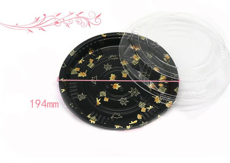 Disposable Round Sushi Takeout Packing Box Large Disc Food Trays