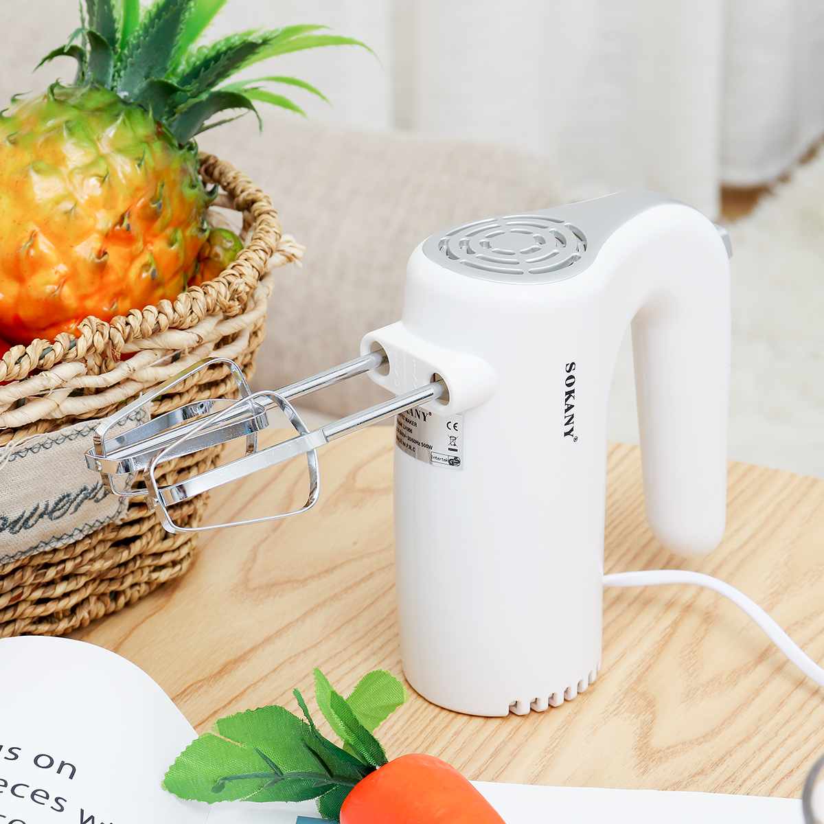 5 Speeds Electric Food Mixer Hand Blender 500W Power Dough Blender Egg Beater Food Processor Kitchen Manual Cooking Tools