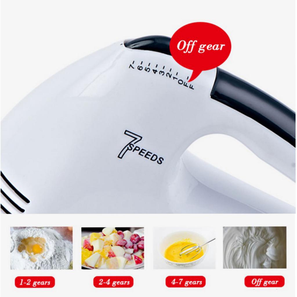 Electric Hand Mixer 7-Speed Mini with Bucket Stand Mixer for Baking Cake