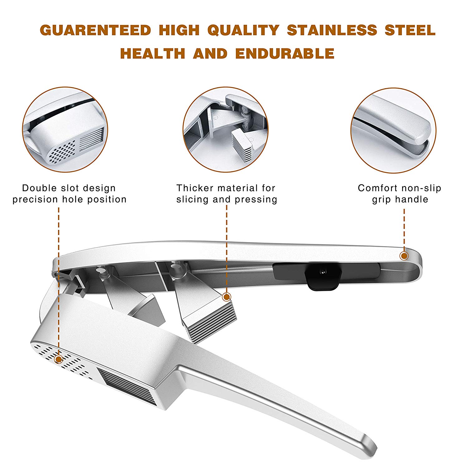 Stainless Steel Garlic Press