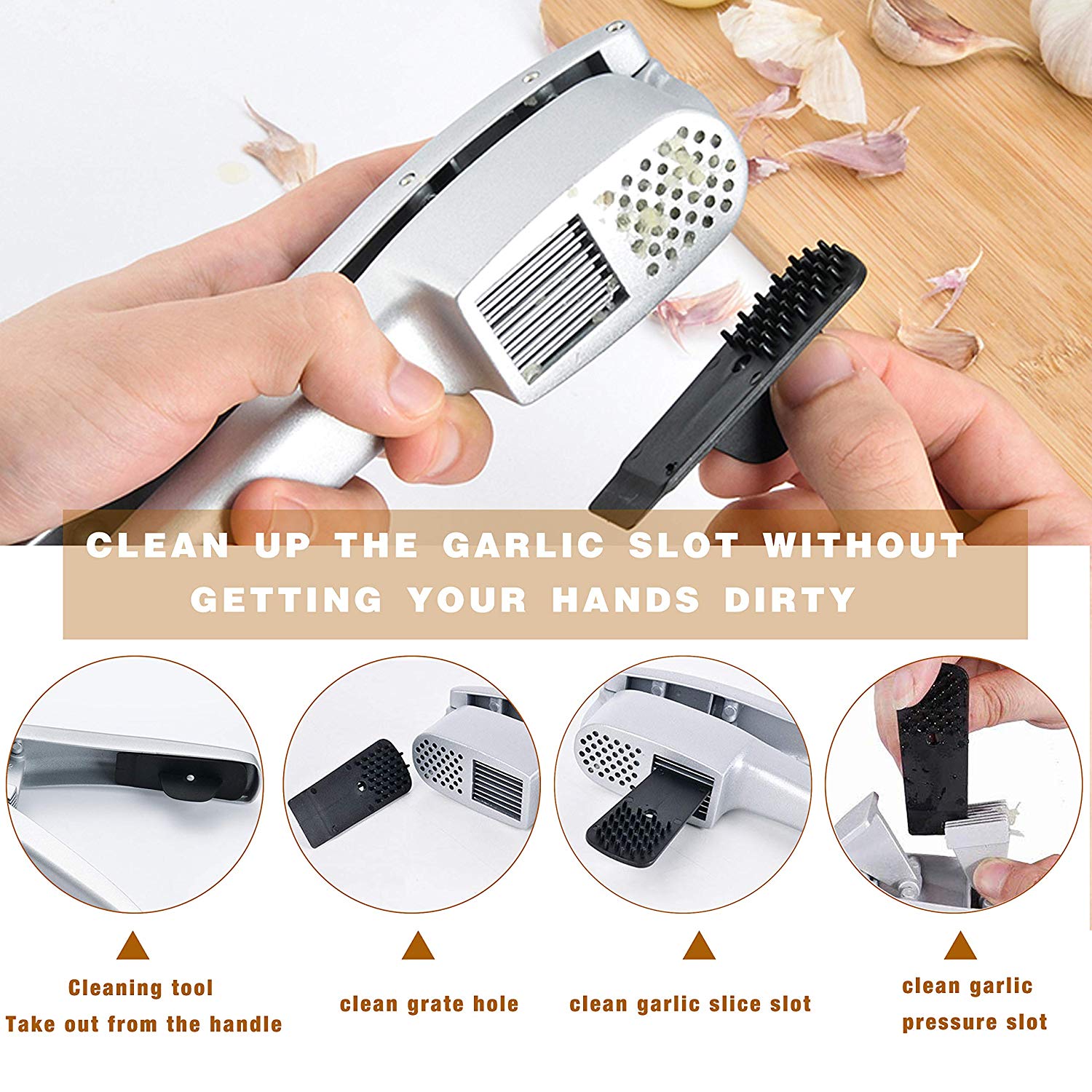 Stainless Steel Garlic Press