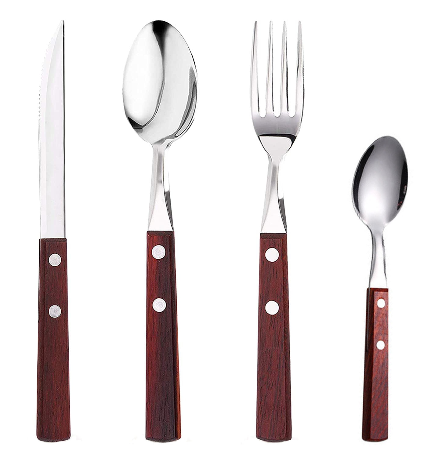 Wooden-Handle Cutlery Set - Unique Restaurant Supplies