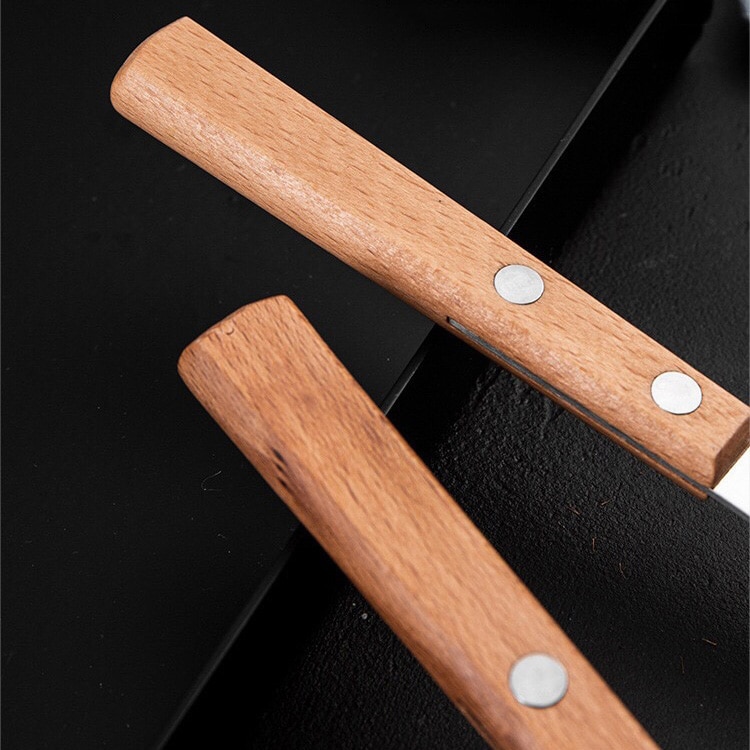 Wood Cutlery Set Including Fork Spoon Knife Set,Stainless Steel Tableware Dinnerware Set with Wooden Handle
